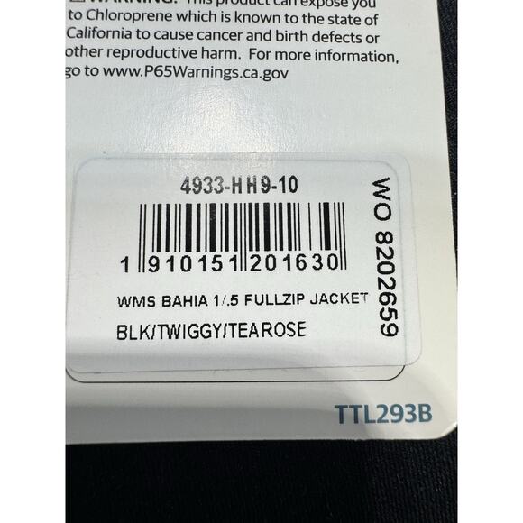 O'NEILL BAHIA 1.5 L/S Full Zip Neo Jacket - BLK/TWIGGY/TEAROSE Size 10 - Picture 4 of 7